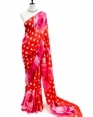 Chiffon Polka Dot Saree